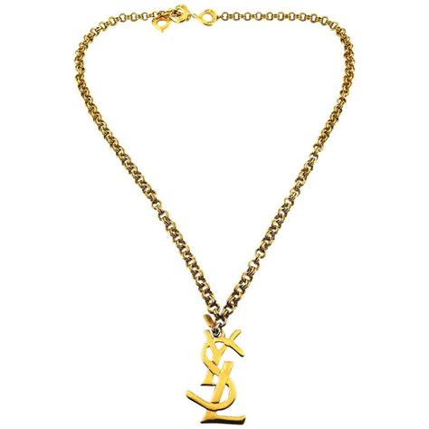 logo ysl|ysl logo necklace.